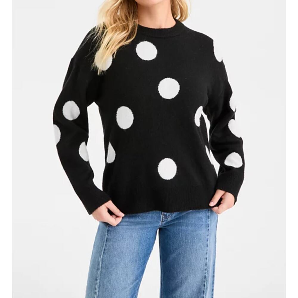 On 34th Women's Exploded Dot Pullover Sweater Black/White  S